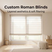 Custom Roman Blinds Layered Aesthetics Light Blocking Window Treatments