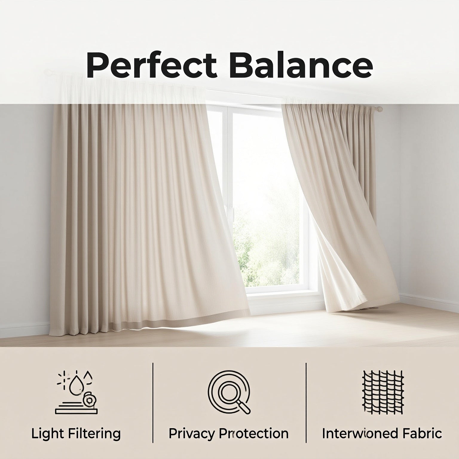 Dreamy Curtains for Light & Privacy Interweaving
