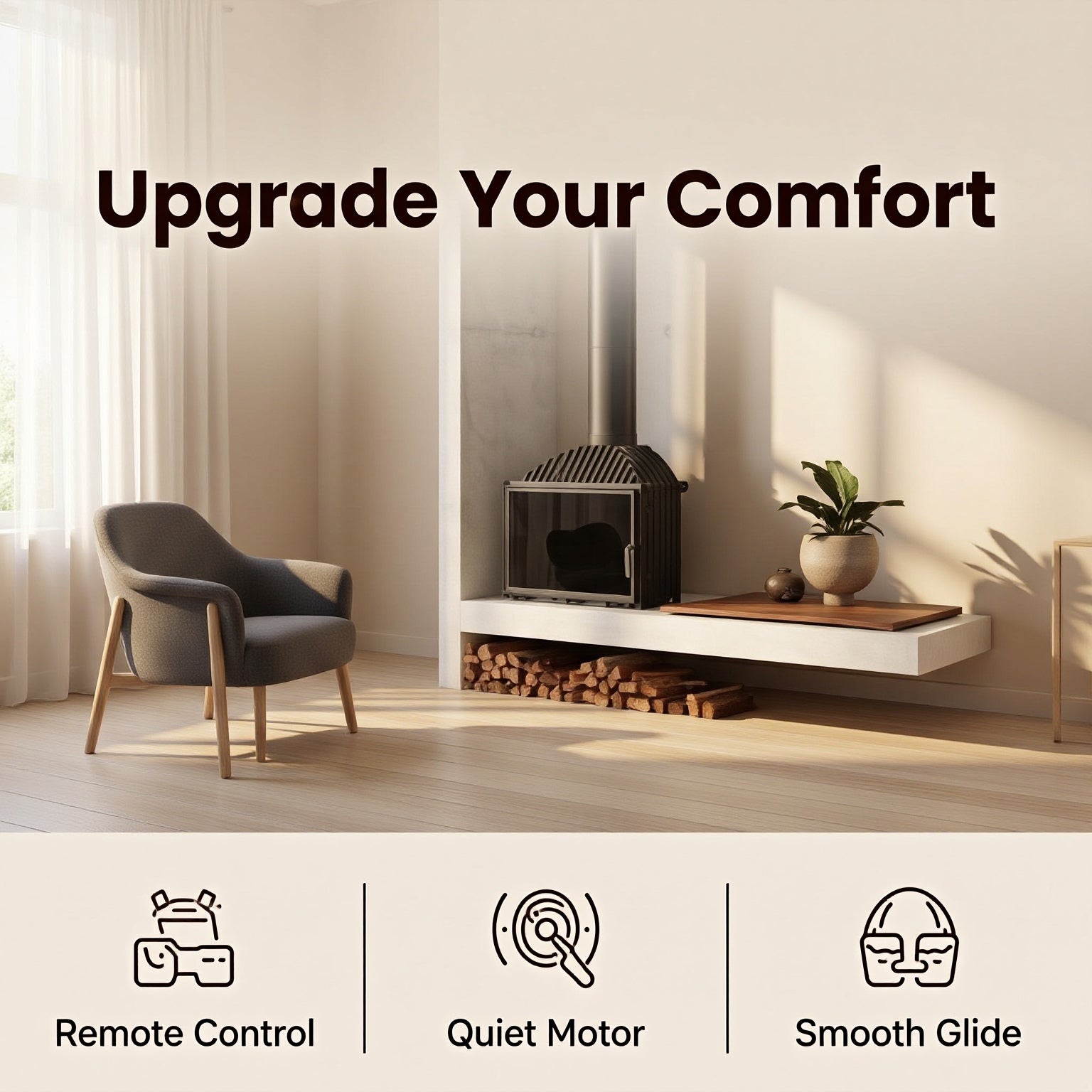 Smart Control Motorized Curtains Remote Operation