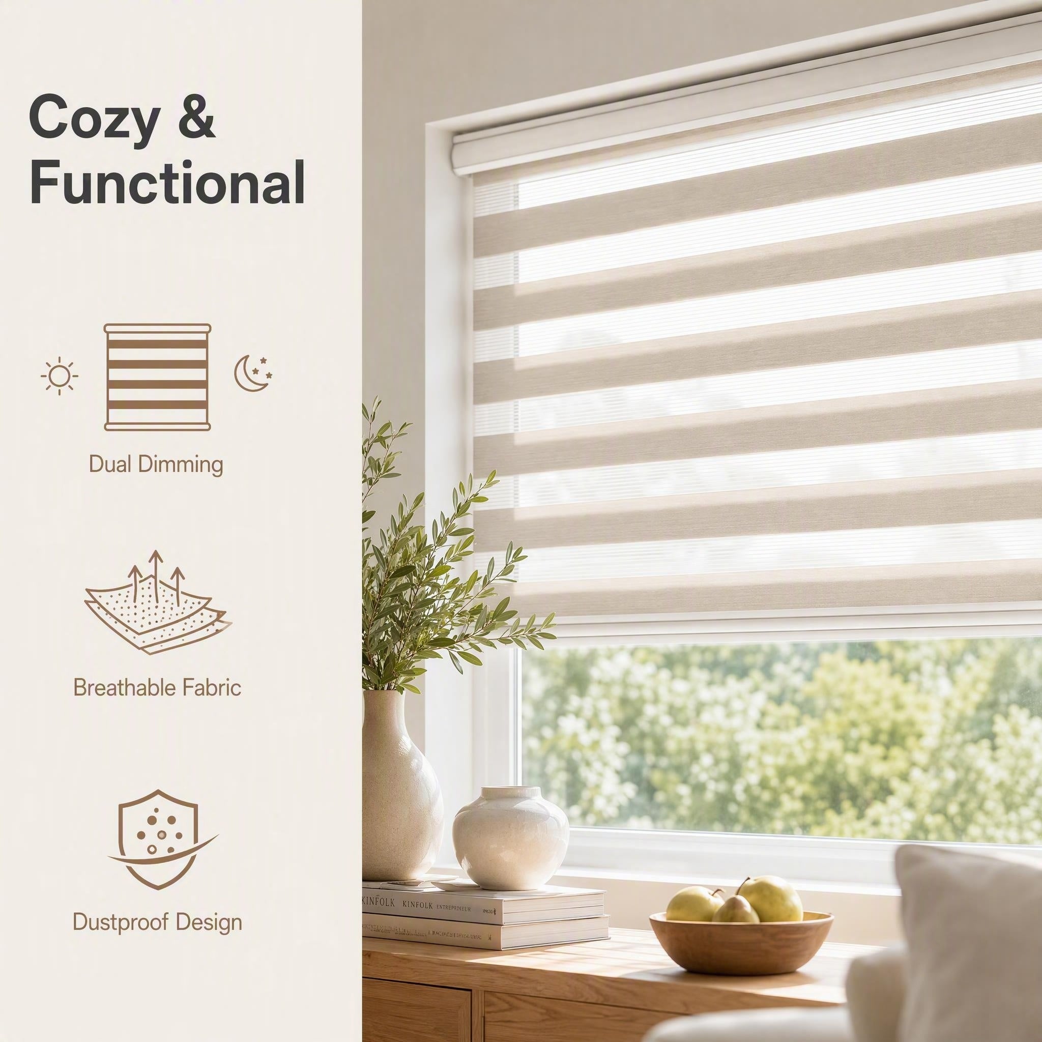 Soft Gauze Curtains Double Layer Dimming Breathable Dustproof Window Treatments