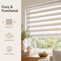 Soft Gauze Curtains Double Layer Dimming Breathable Dustproof Window Treatments