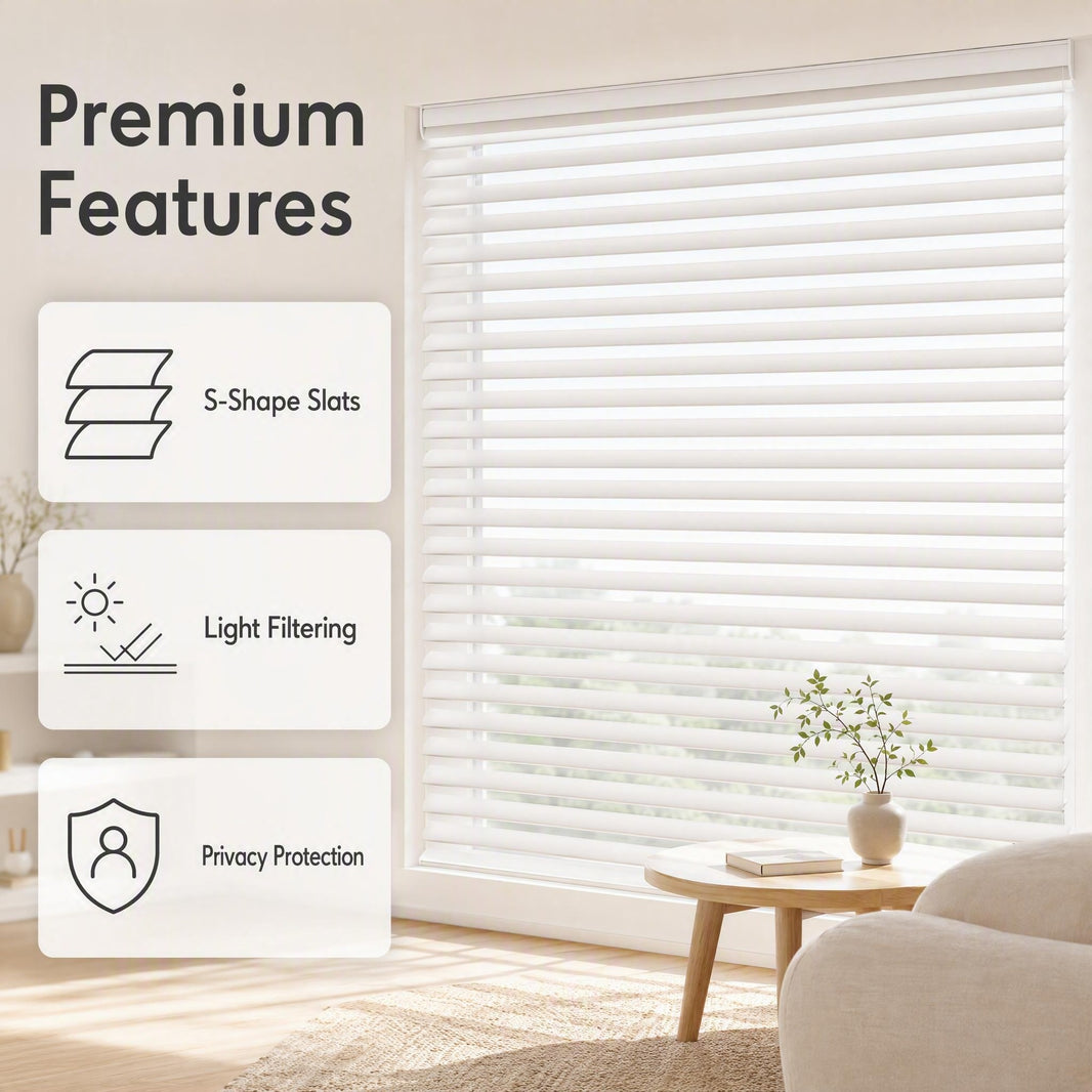 Shangri-La Blinds S-Shape Slats Light & Privacy Window Blinds