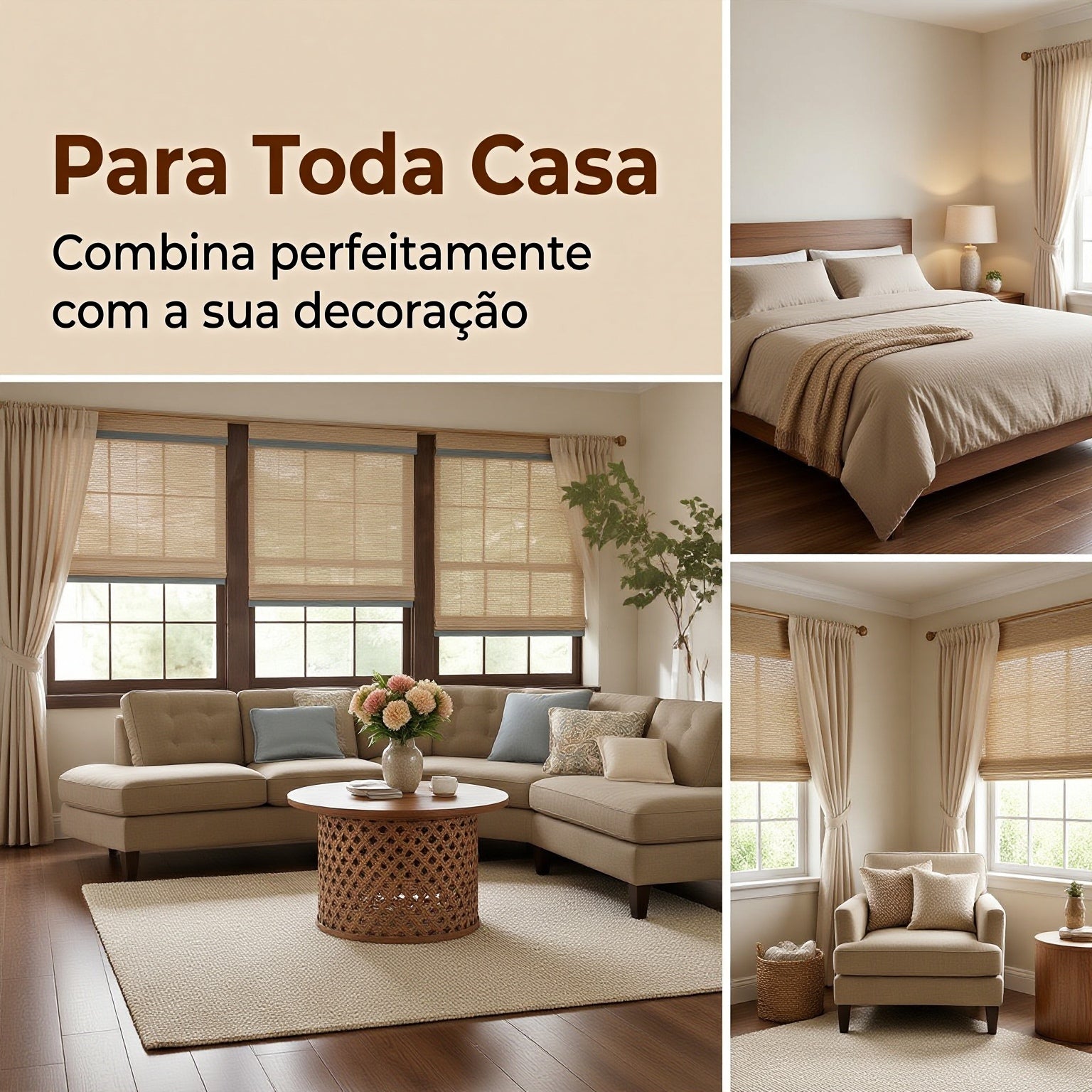 Bamboo Curtains Natural Texture Eco-Friendly Sun Shades