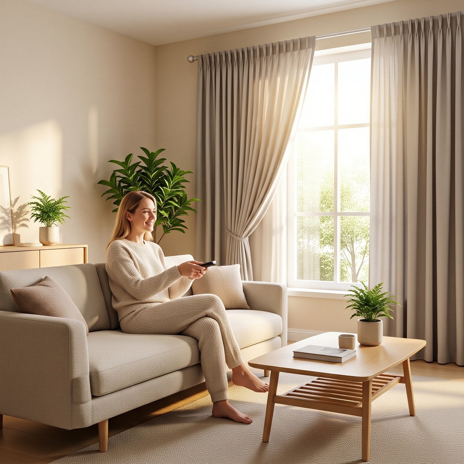 Smart Control Motorized Curtains Remote Operation