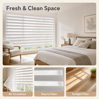Soft Gauze Curtains Double Layer Dimming Breathable Dustproof Window Treatments