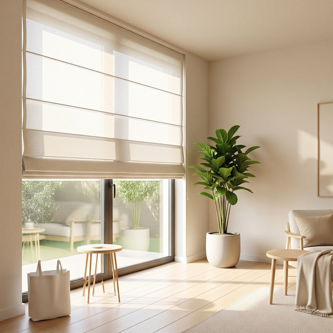 Custom Roman Blinds Layered Aesthetics Light Blocking Window Treatments