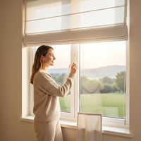 Custom Roman Blinds Layered Aesthetics Light Blocking Window Treatments