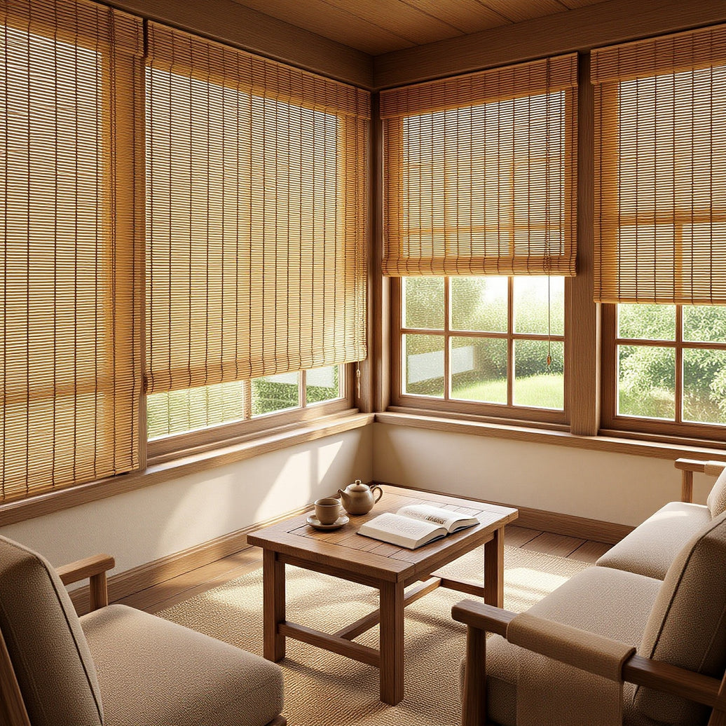 Bamboo Curtains Natural Texture Eco-Friendly Sun Shades